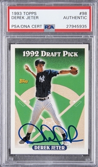 1993 Topps #98 Derek Jeter Signed Rookie Card - PSA Authentic